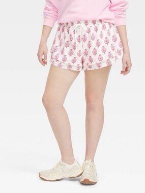 Roller Rabbit x Target Ruffle Hem Shorts White Pink Messilla Floral Print S NWT
